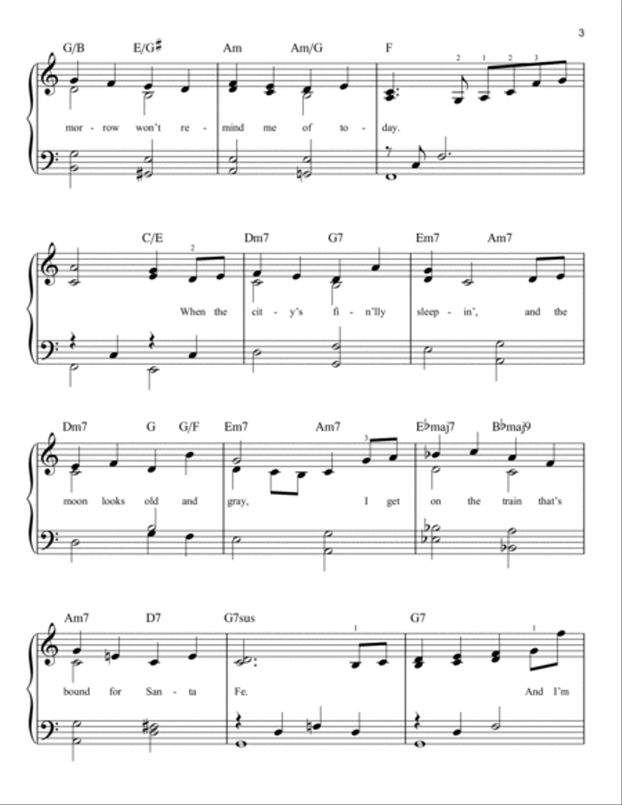 Santa Fe (from Newsies) Santa Fe (from Newsies) Easy Piano scores gallery preview page 3