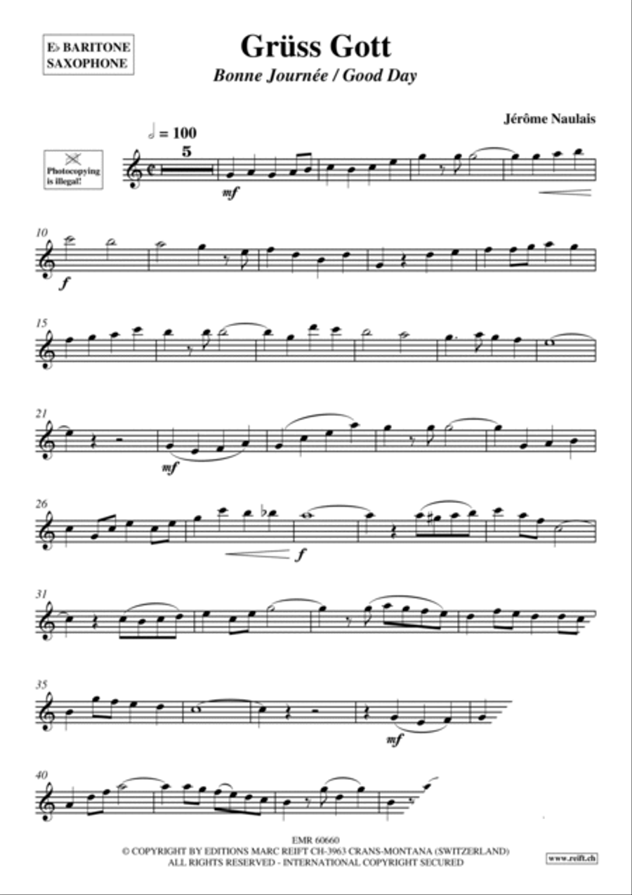 Gruss Gott Baritone Saxophone scores gallery preview page 4