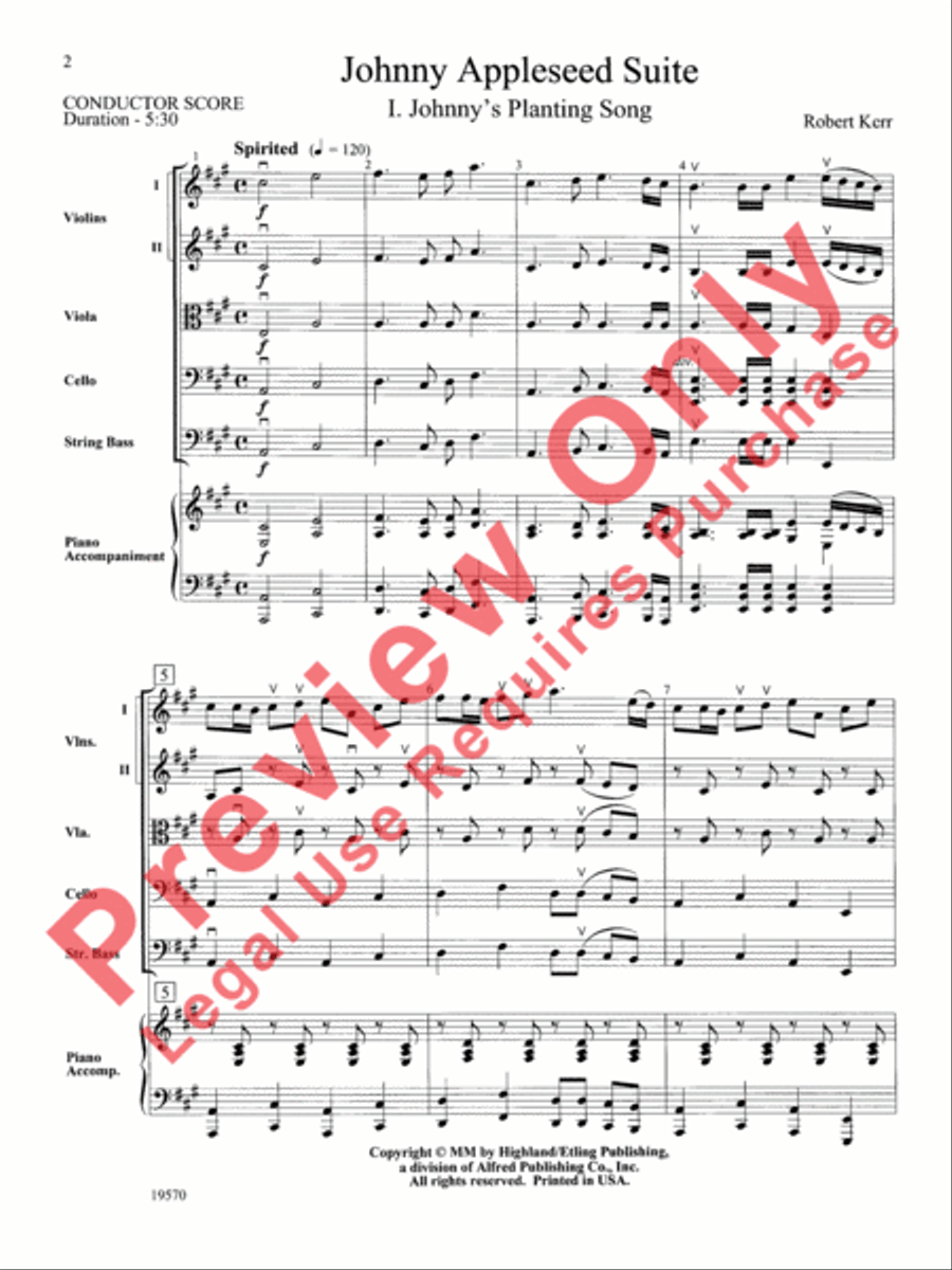 Johnny Appleseed Suite Johnny Appleseed Suite String Orchestra scores gallery preview page 3