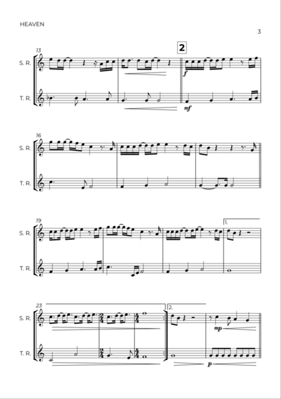 Heaven Woodwind Duet scores gallery preview page 3
