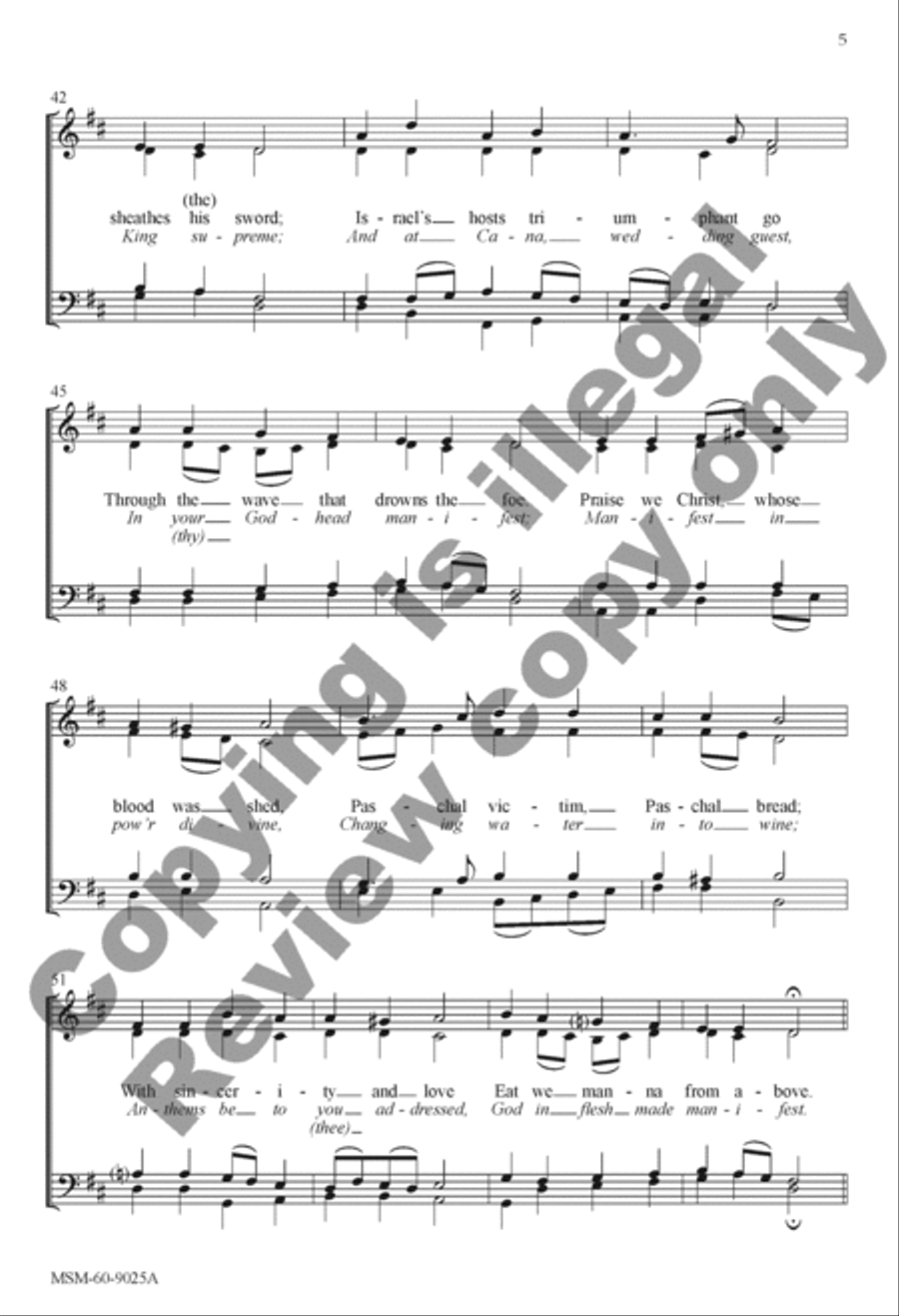 At the Lamb's High Feast We Sing Songs of Thankfulness and Praise 4-Part scores gallery preview page 5