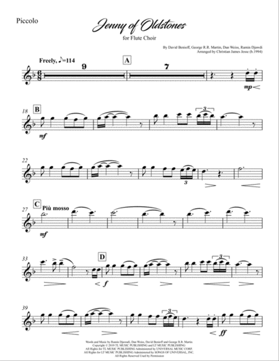 Jenny Of Oldstones Woodwind Ensemble scores gallery preview page 5