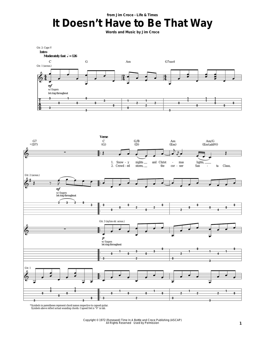 It Doesn't Have To Be That Way Acoustic Guitar scores gallery preview page 1