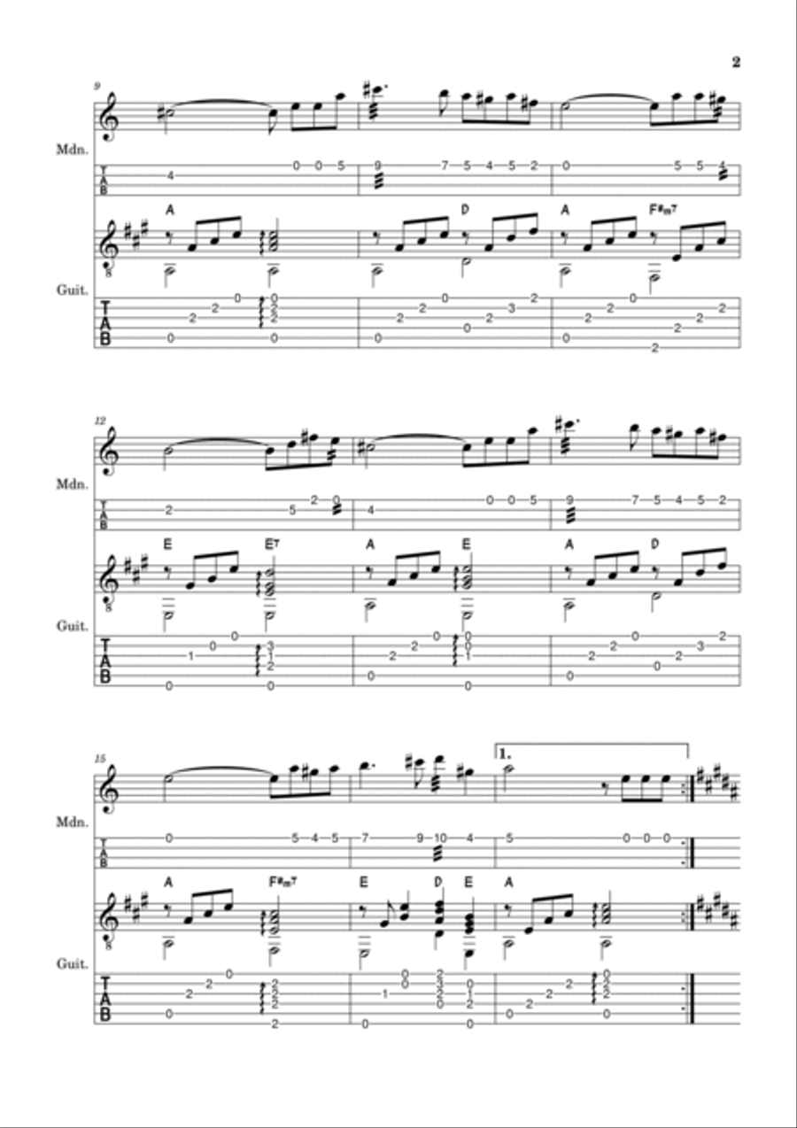 How Great Thou Art for Mandolin and Guitar Classical Guitar scores gallery preview page 2