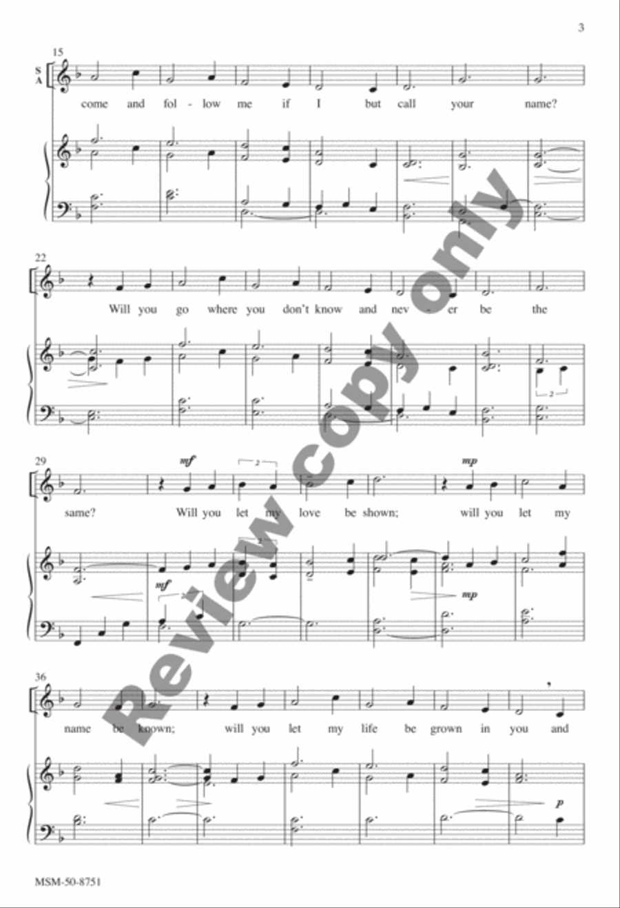 Will You Come and Follow Me 4-Part scores gallery preview page 16