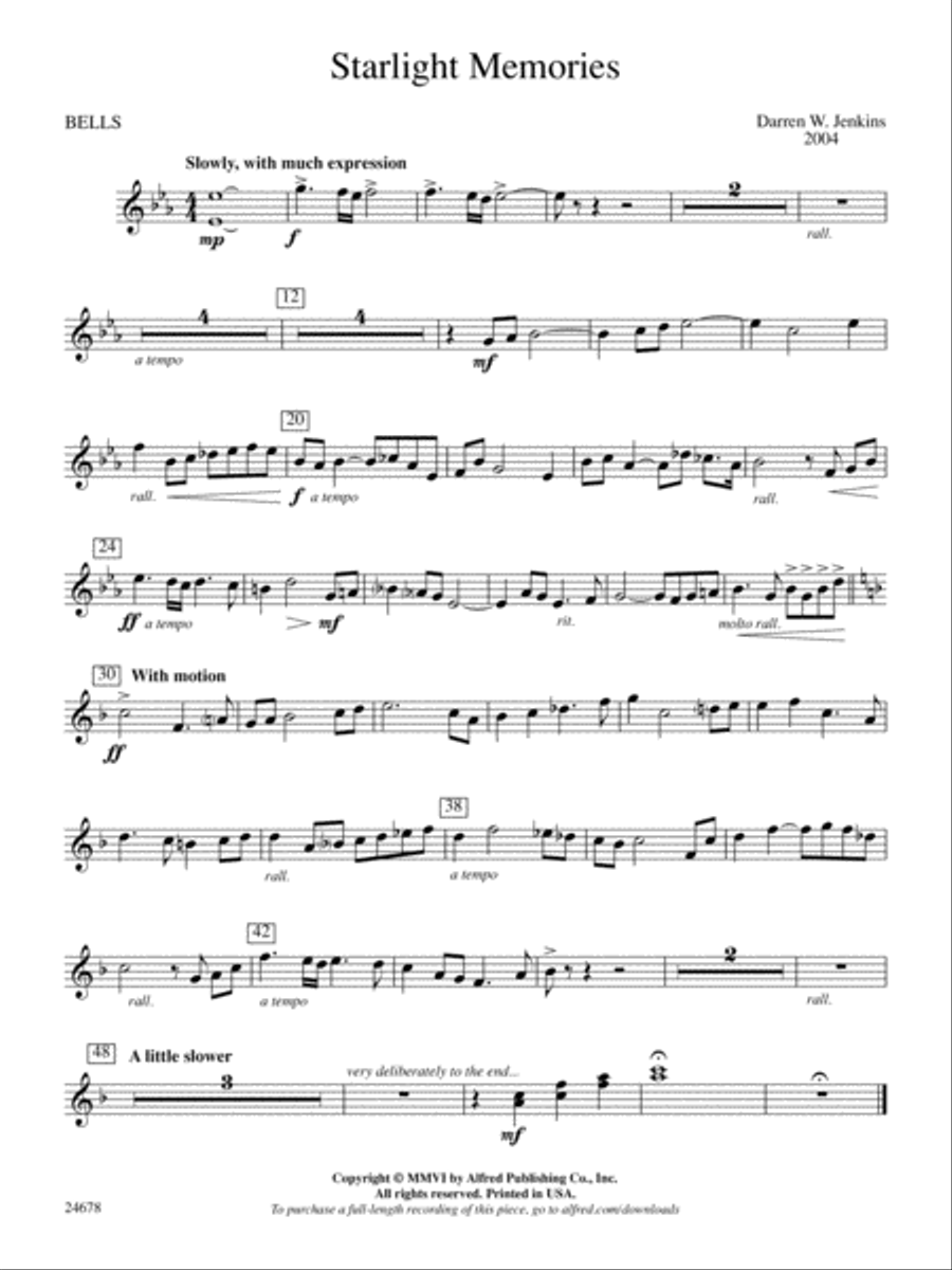 Starlight Memories: Bells Concert Band scores gallery preview page 1