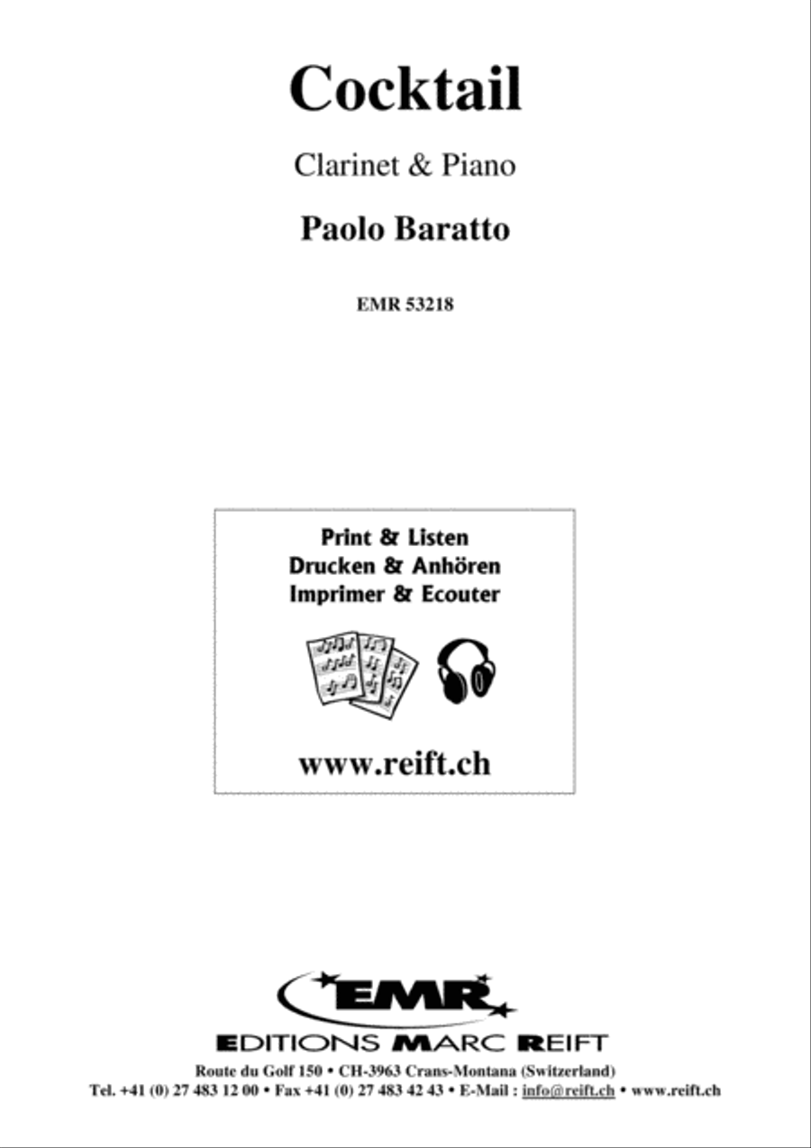 Cocktail Clarinet Solo scores gallery preview page 1