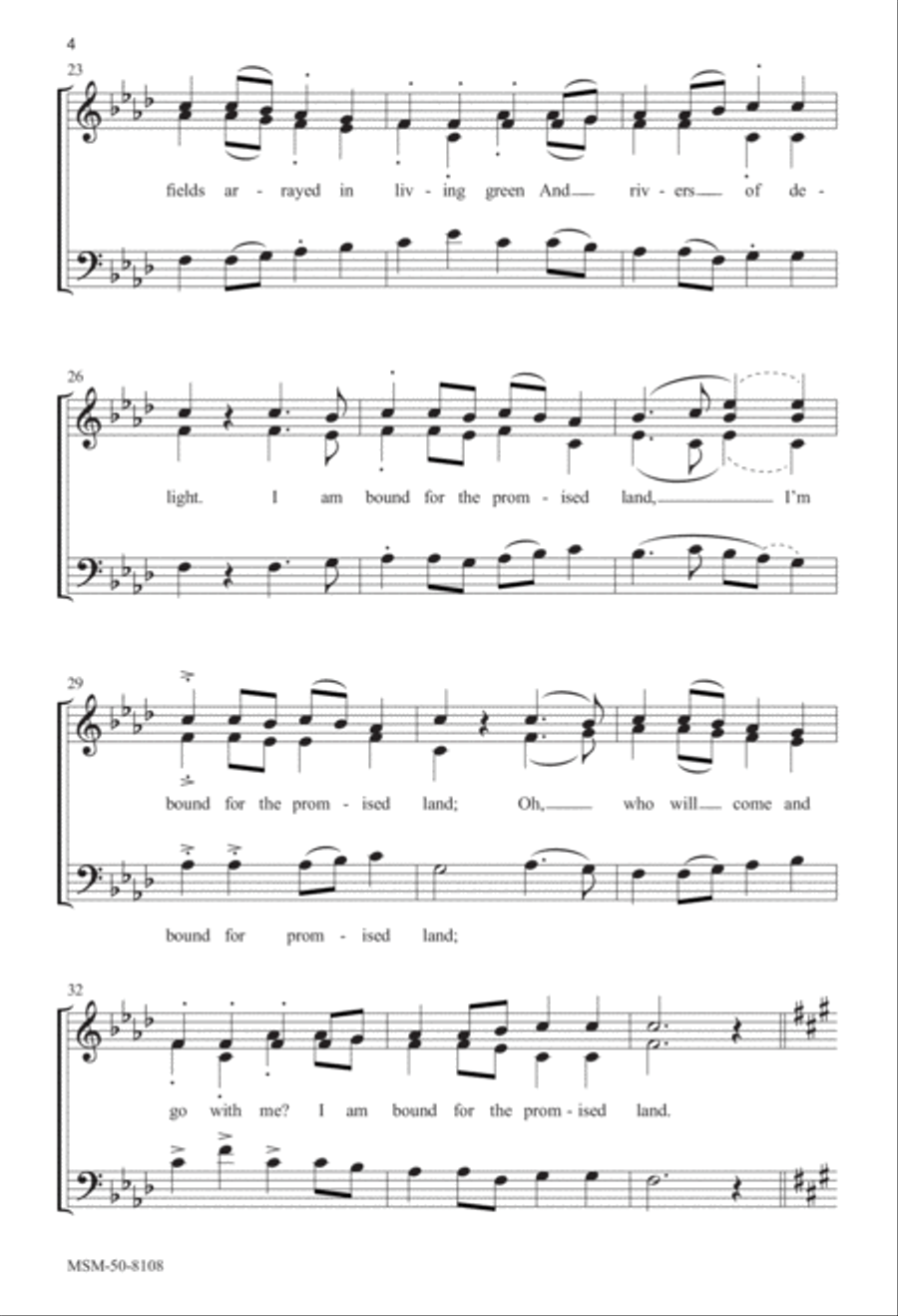 Promised Land 4-Part scores gallery preview page 4