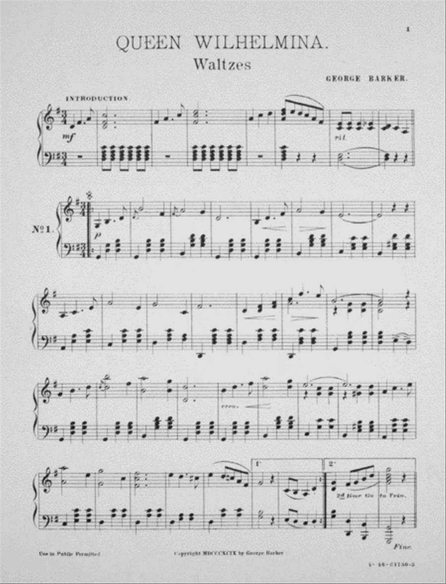 Queen Wilhelmina Waltzes Piano Solo scores gallery preview page 2