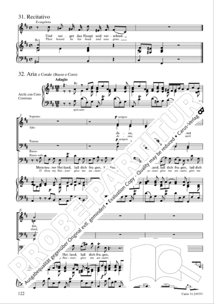 St. John Passion (Johannes-Passion) 4-Part scores gallery preview page 123
