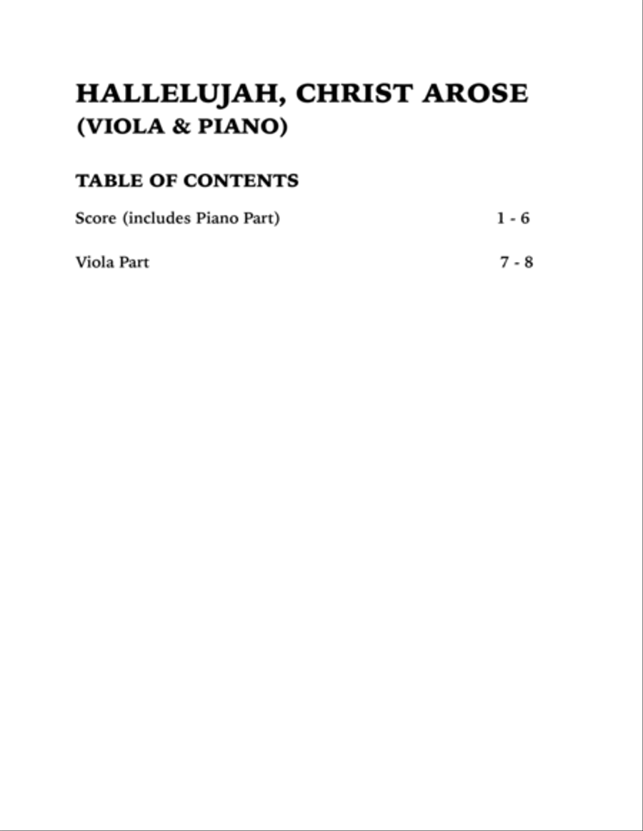 He Arose (Viola and Piano) image number null