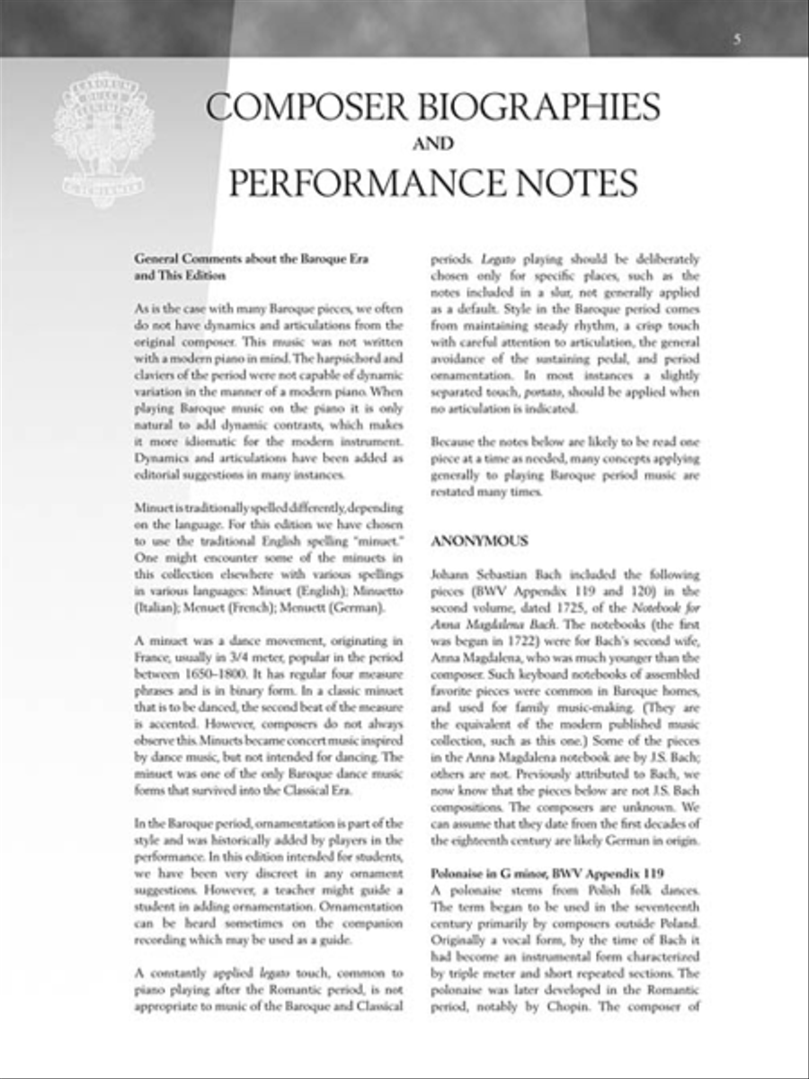 The Baroque Era Piano Solo scores gallery preview page 5