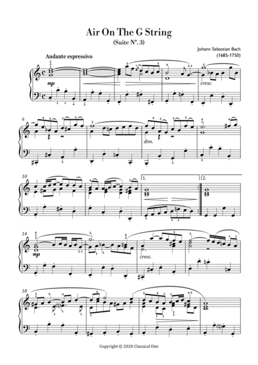Bach, J.S. - Air on the G String (Easy piano arrangement) image number null