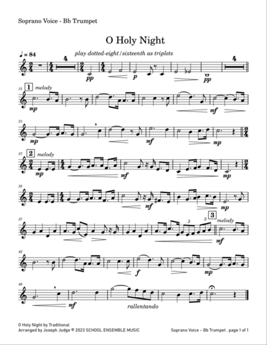 O Holy Night for Brass Quartet in Schools Brass Quartet scores gallery preview page 6
