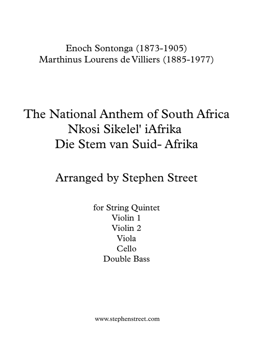 The National Anthem of South Africa, Nkosi Sikelel' iAfrika (String Quintet) image number null