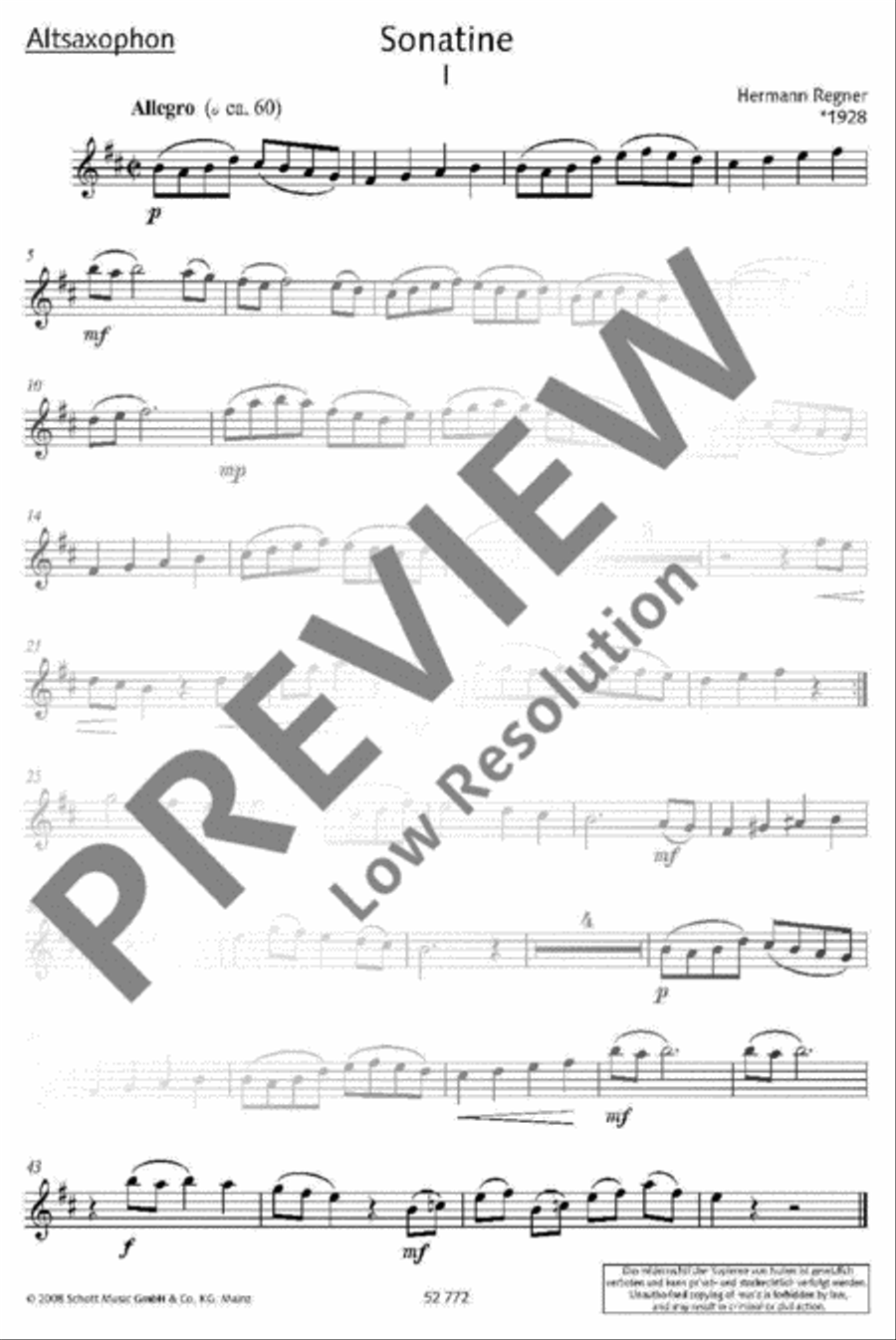 Sonatina Sonatina Alto Saxophone scores gallery preview page 8