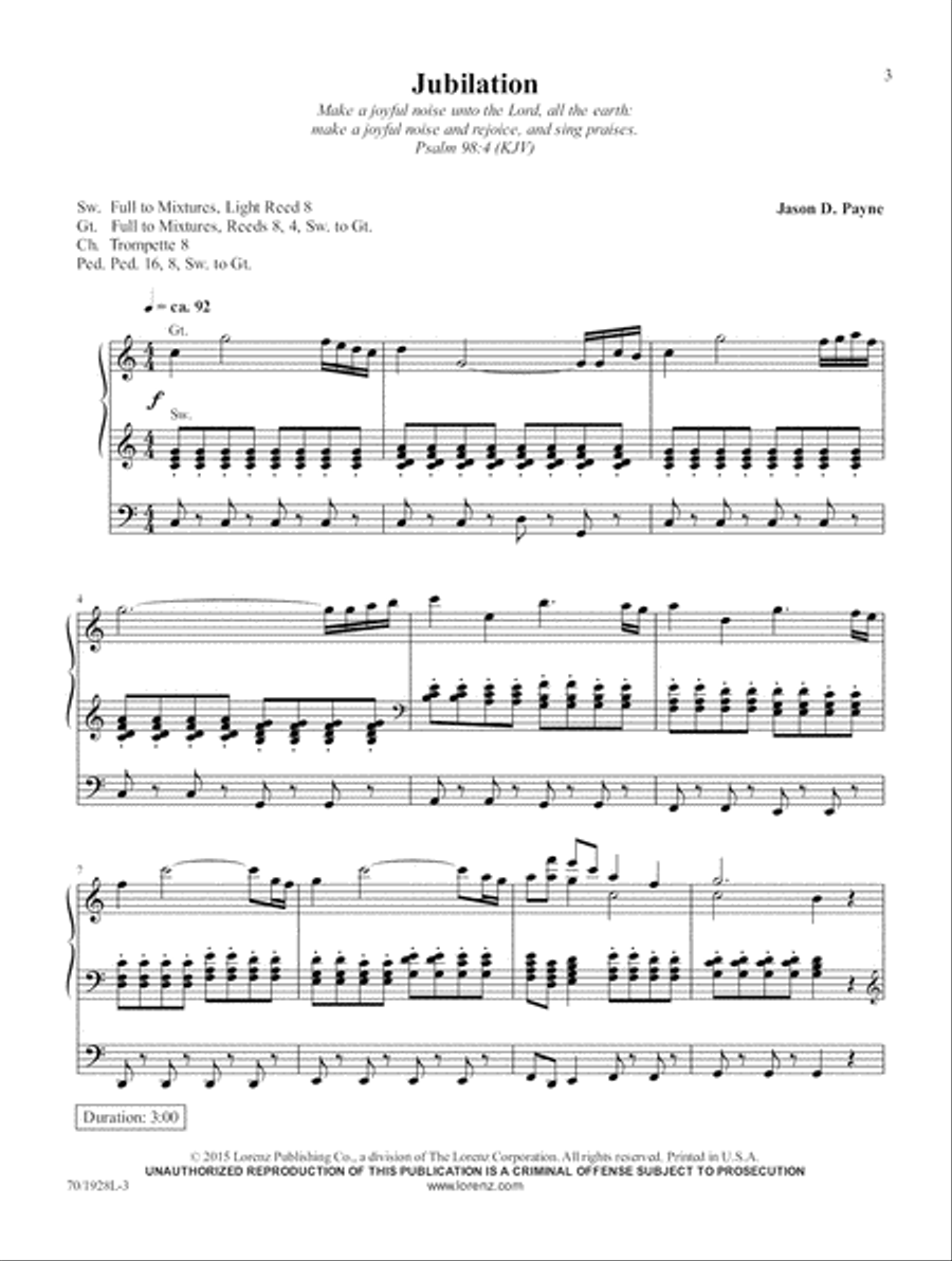 Jubilation! (Digital Delivery) Organ scores gallery preview page 3