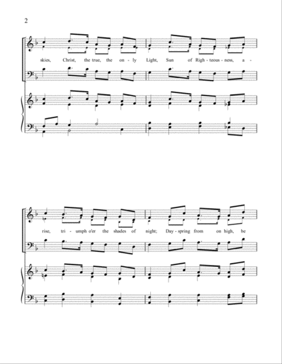 Christ, Whose Glory Fills the Skies 4-Part scores gallery preview page 2
