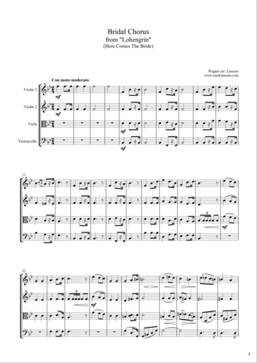 Music for Occasions - string quartet wedding compilation String Quartet scores gallery preview page 3