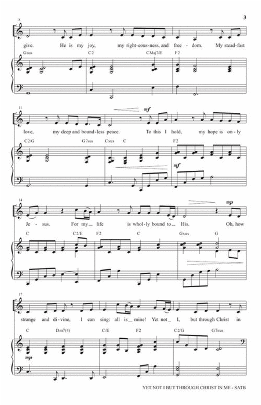 Yet Not I But Through Christ in Me 4-Part scores gallery preview page 4