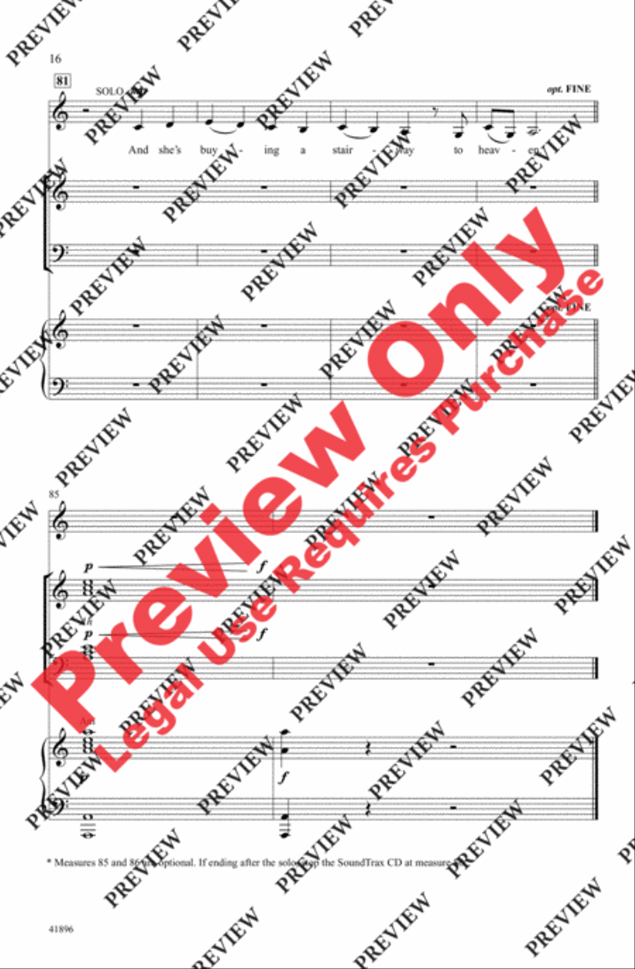 Stairway to Heaven 4-Part scores gallery preview page 15
