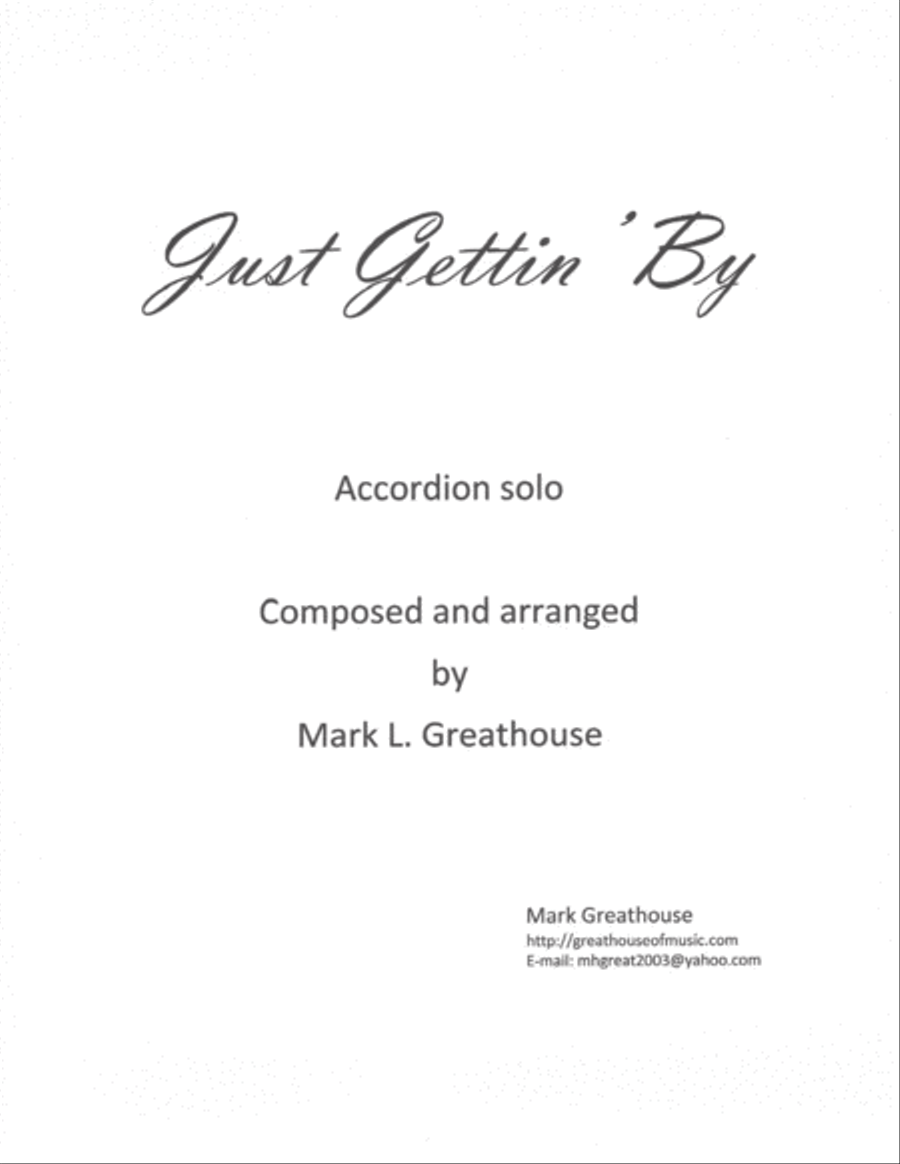 Just Gettin' By -- Accordion solo Accordion scores gallery preview page 1
