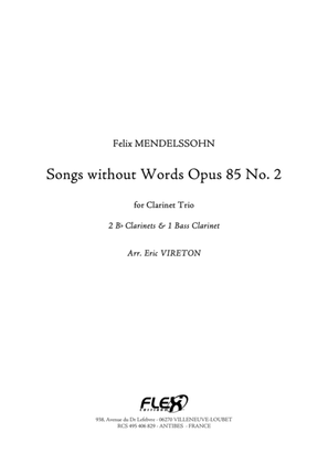 Book cover for Songs without Words Opus 85 No. 2