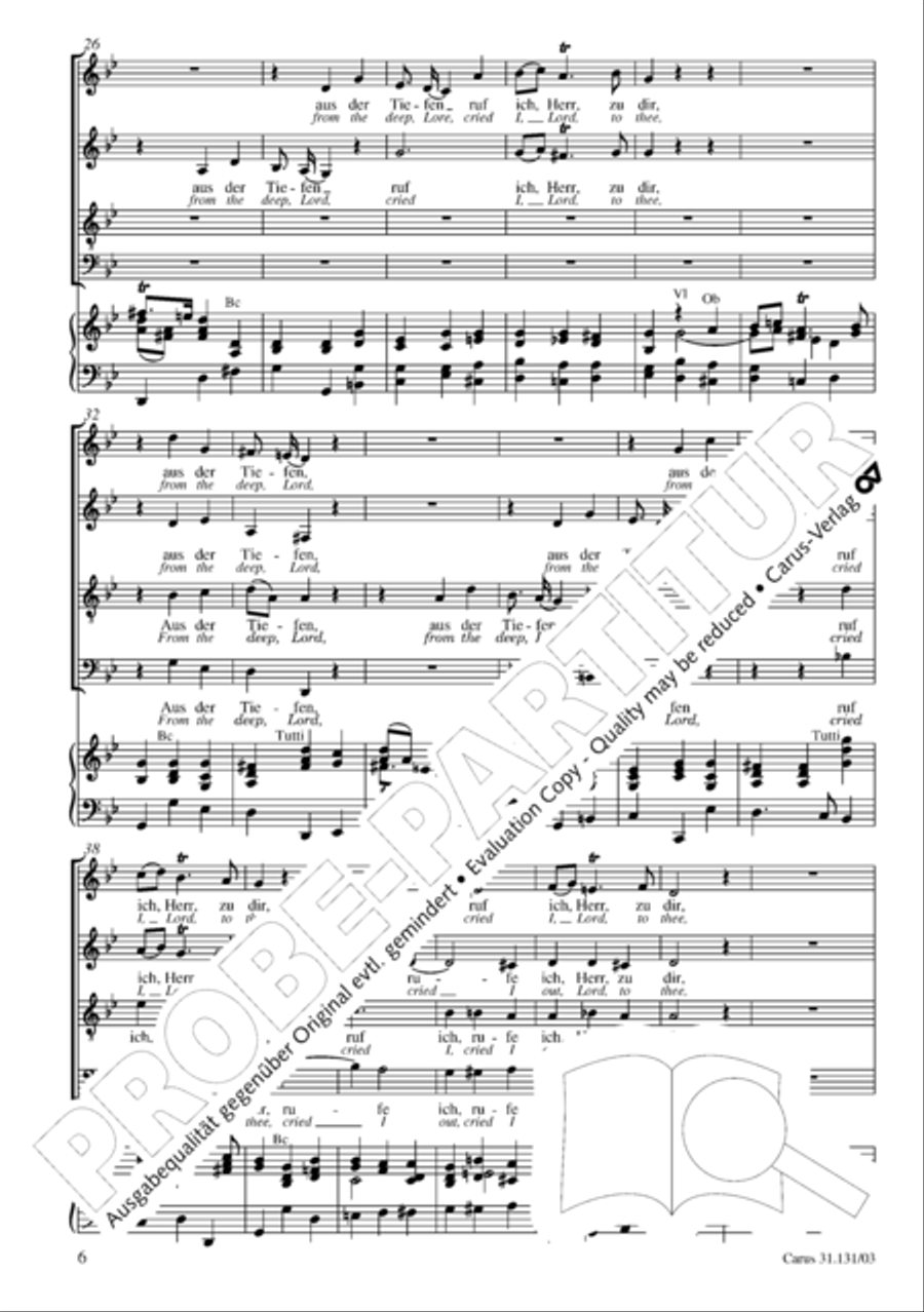 Form the deep, Lord, cried I, Lord, to Thee (Aus der Tiefe rufe ich, Herr, zu dir) 4-Part scores gallery preview page 7