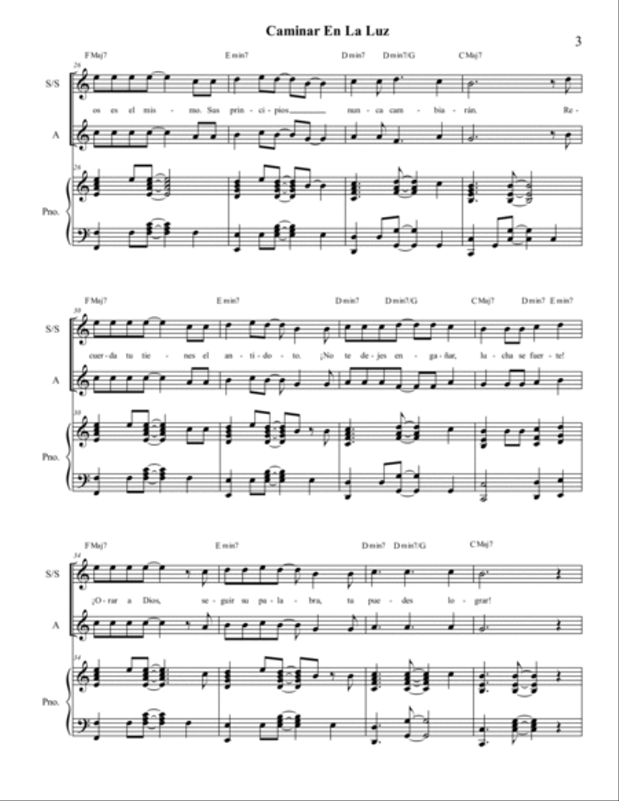 Caminar en la Luz - SSA Coro SSA scores gallery preview page 5