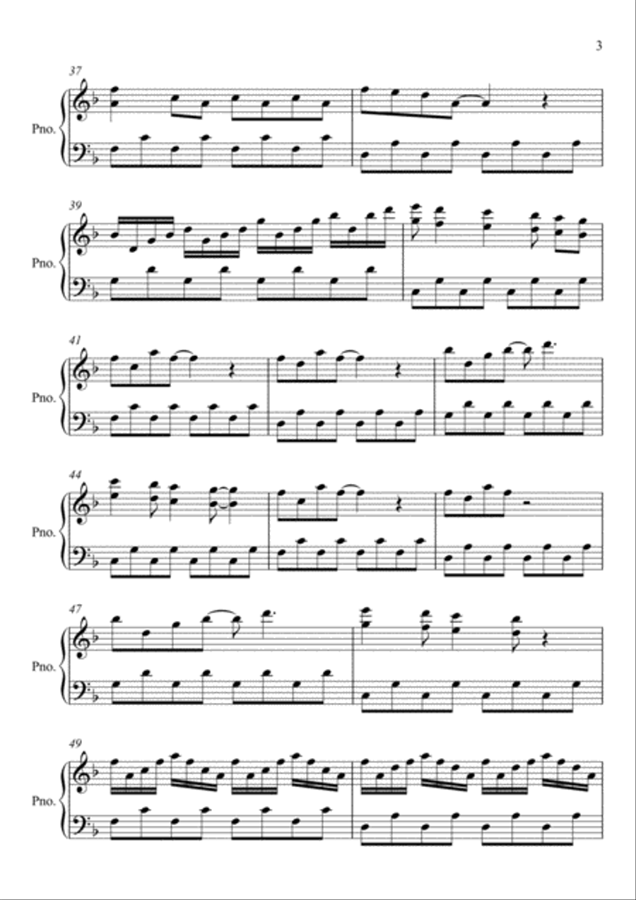 THE FOUR CHORDS Piano Solo scores gallery preview page 3