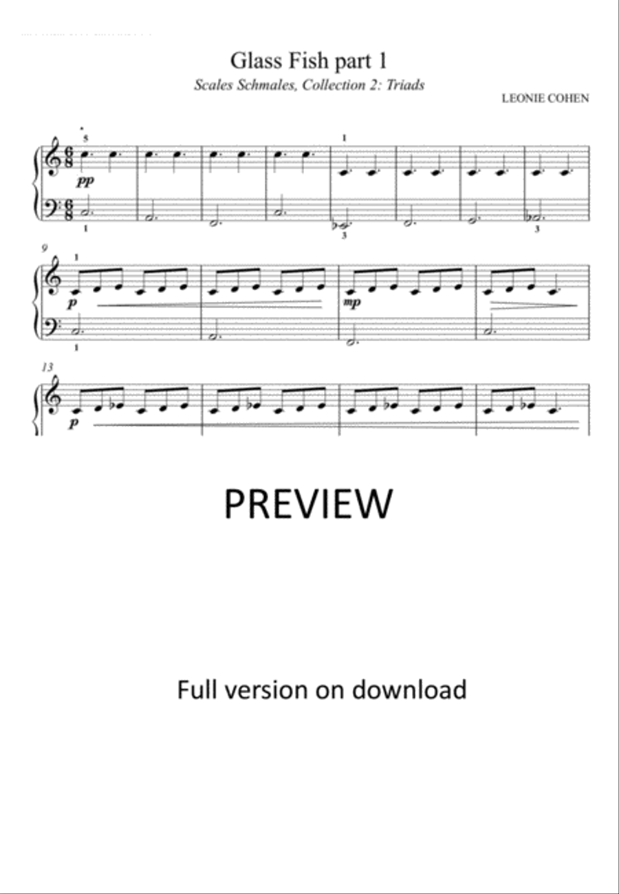 GLASS FISH – Preliminary Grade (St Cecilia syllabus) Easy Piano scores gallery preview page 2