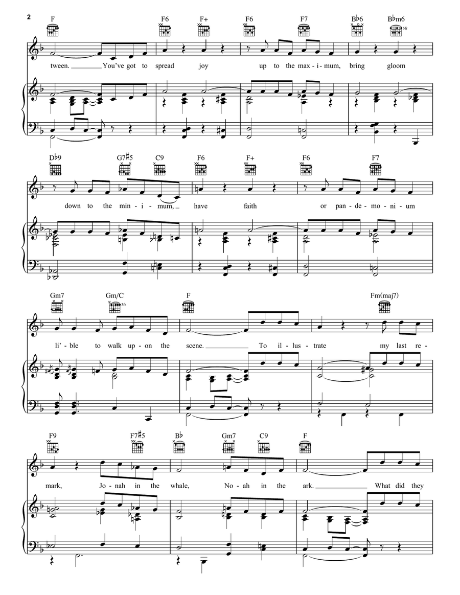Ac-cent-tchu-ate The Positive Piano, Vocal, Guitar scores gallery preview page 2