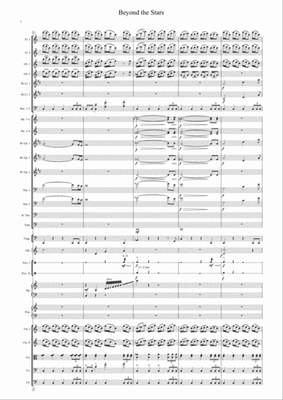 Beyond the Stars Full Score and Parts Full Orchestra scores gallery preview page 3