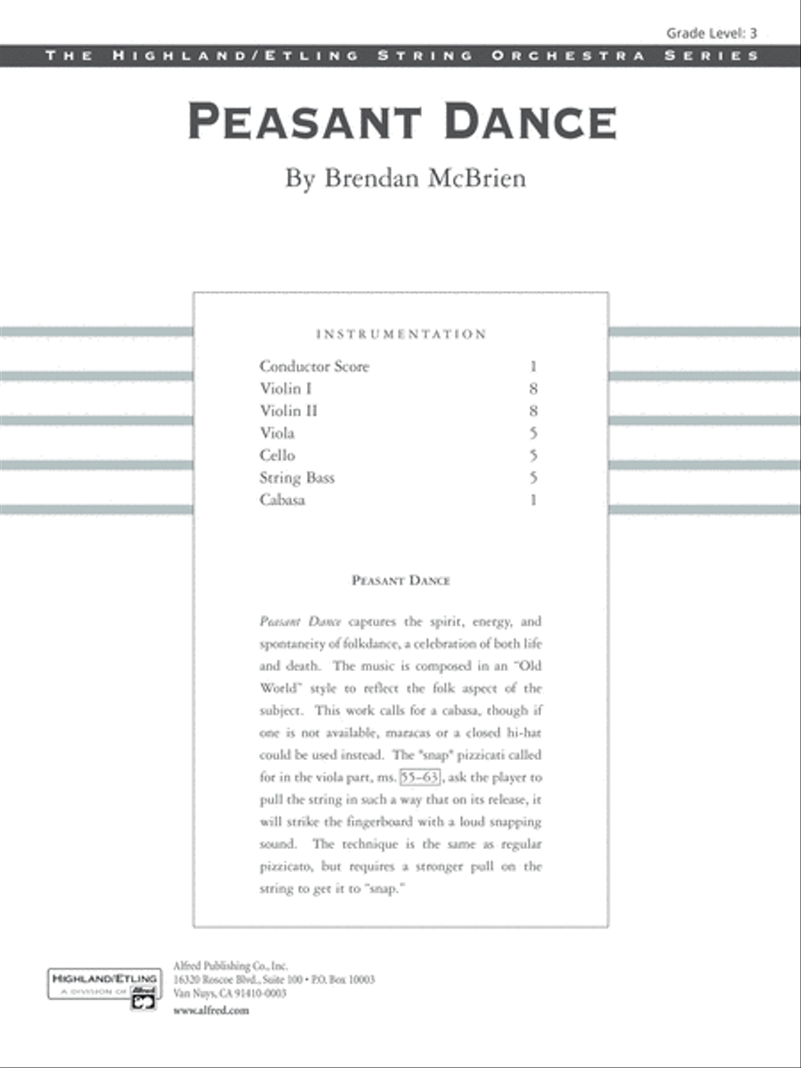 Peasant Dance: Score String Orchestra scores gallery preview page 1