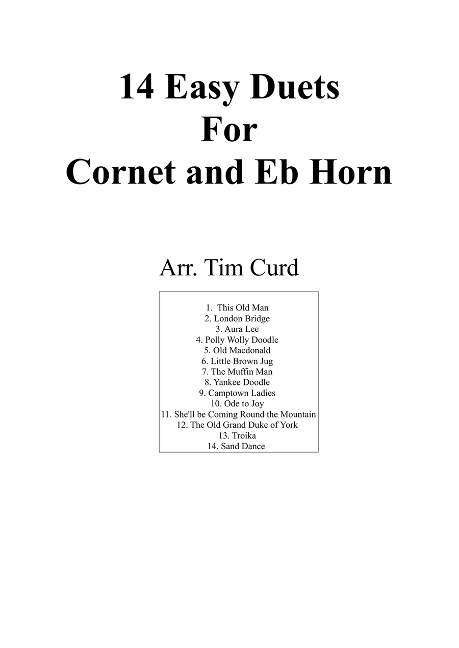 14 Easy Duets For Cornet And Eb Horn Brass Duet scores gallery preview page 1