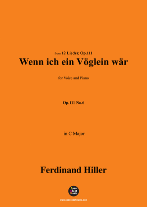 F. Hiller-Wenn ich ein Vöglein wär',Op.111 No.6,in C Major