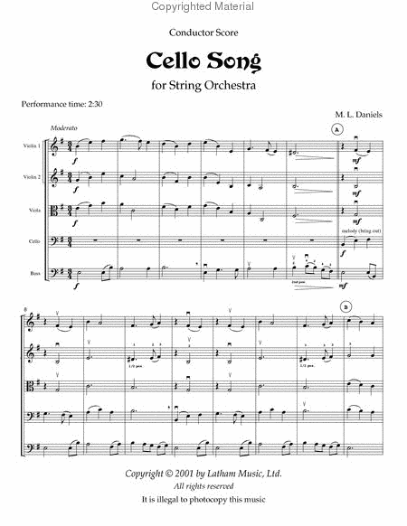 Cello Song for String Orchestra image number null