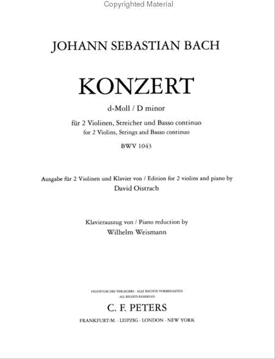 Double Concerto In D Minor Violin scores gallery preview page 2