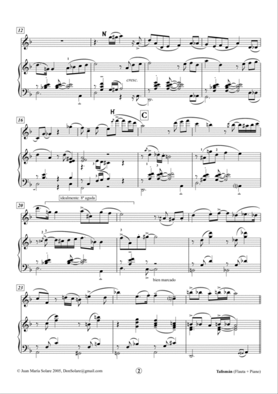 Talismán [flute & piano] Flute Duet scores gallery preview page 3