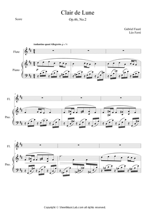 Clair de lune Op.46, No.2 in D