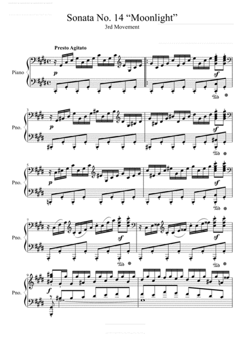 Beethoven-Moonlight Sonata N014,C# minor Op27 No2, 3rd movement(original version) image number null