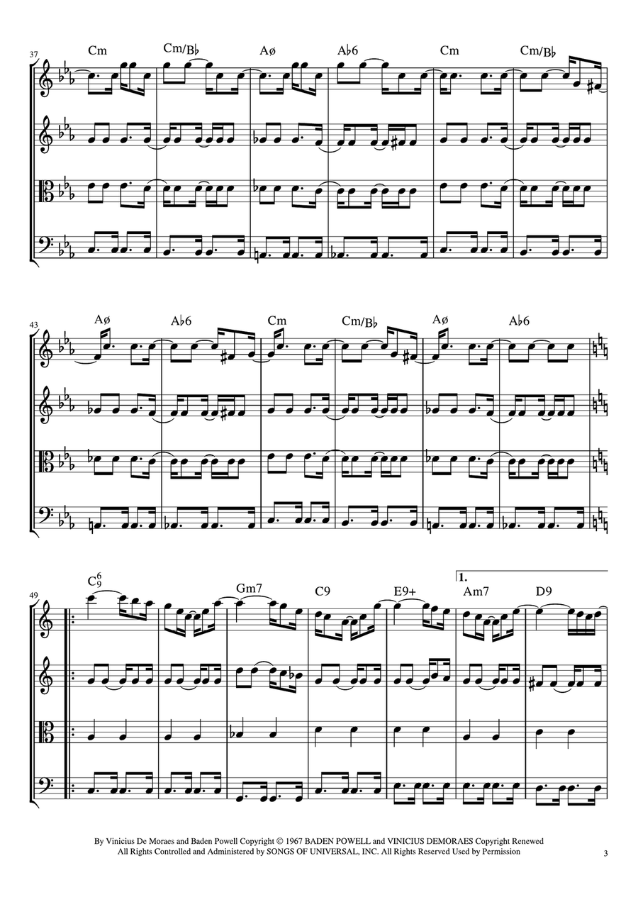 Canto De Ossanha String Quartet scores gallery preview page 4