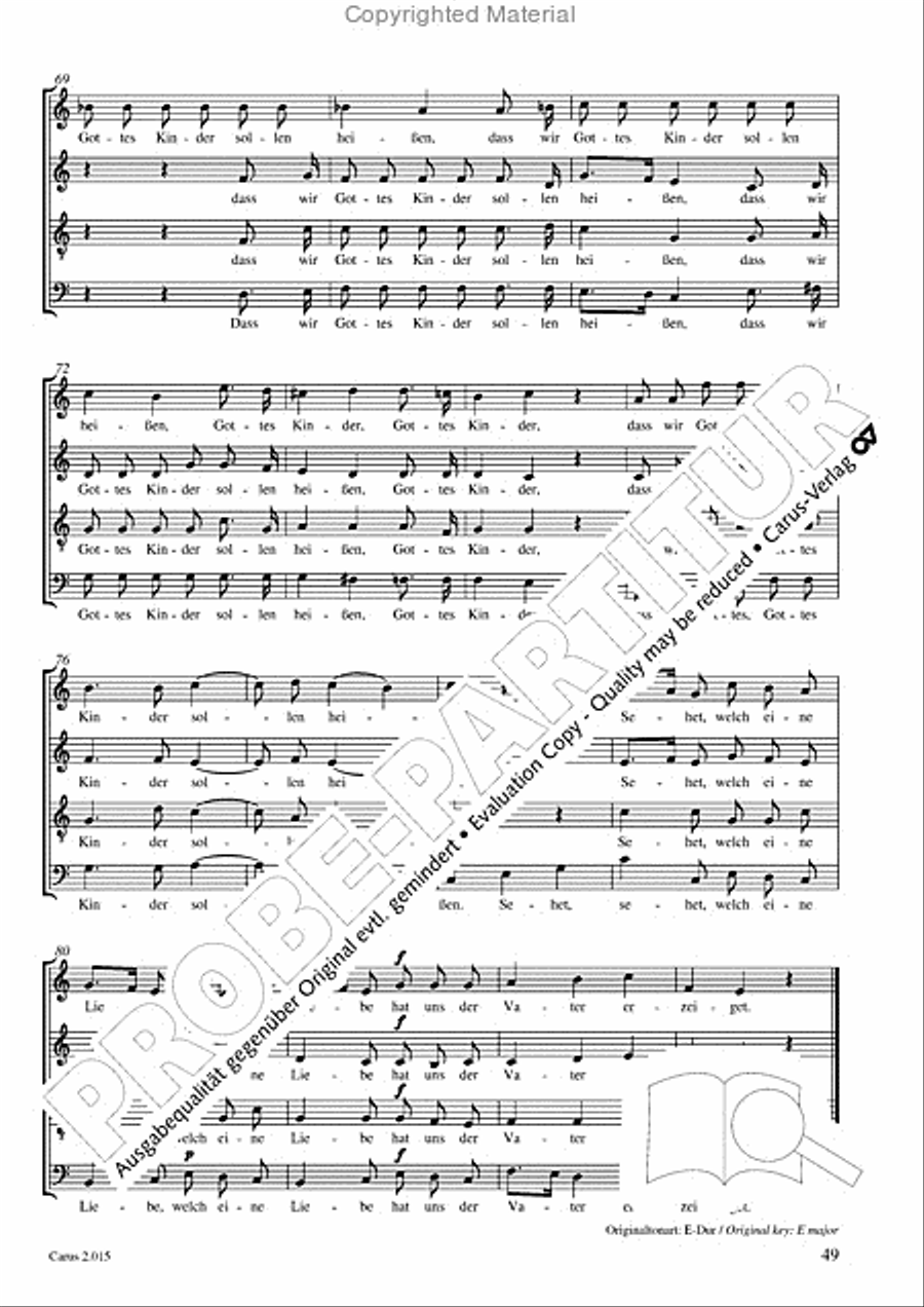 Carl Philipp Emanuel Bach & Gottfried August Homilius. Motets and Choruses Choir scores gallery preview page 51