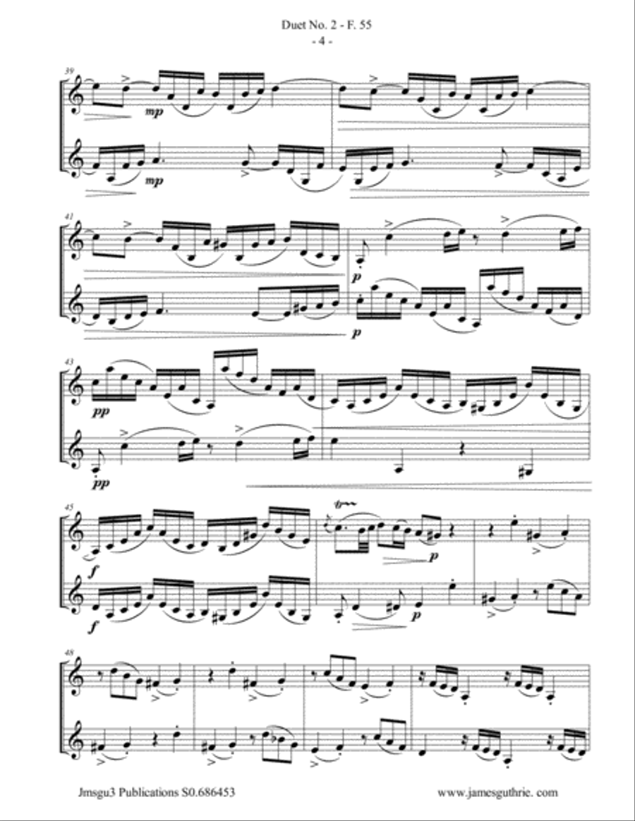 WF Bach: Duet No. 2 for Trumpet Duo Trumpet Duet scores gallery preview page 4