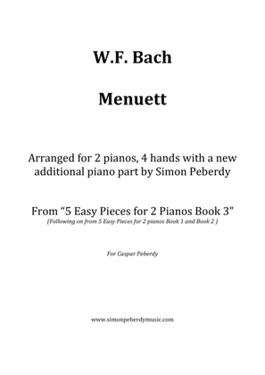 Menuett (W.F. Bach) for 2 pianos (additional piano part by Simon Peberdy). Easy music for 2 pianos