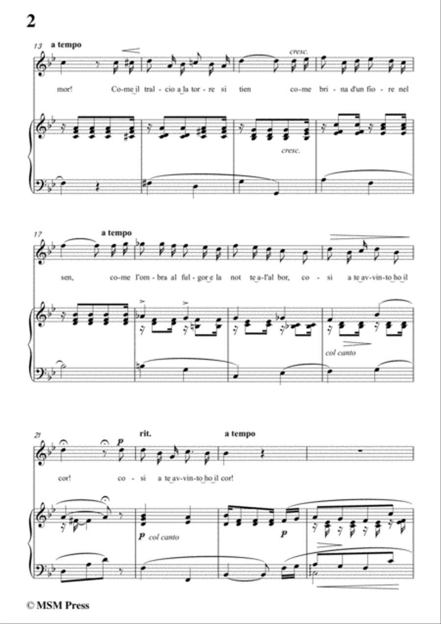 Tosti-Io voglio amarti! In B flat Major,for Voice and Piano Voice Solo scores gallery preview page 4