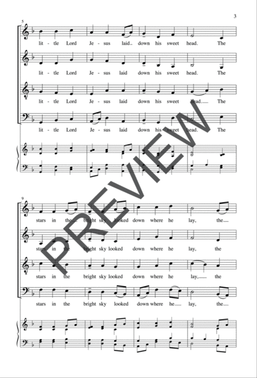 Away in a Manger 4-Part scores gallery preview page 3