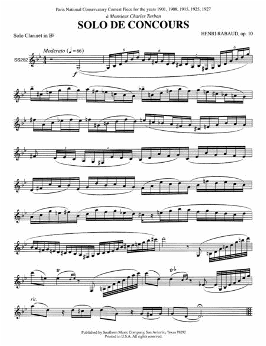 Solo de Concours B-Flat Clarinet scores gallery preview page 2