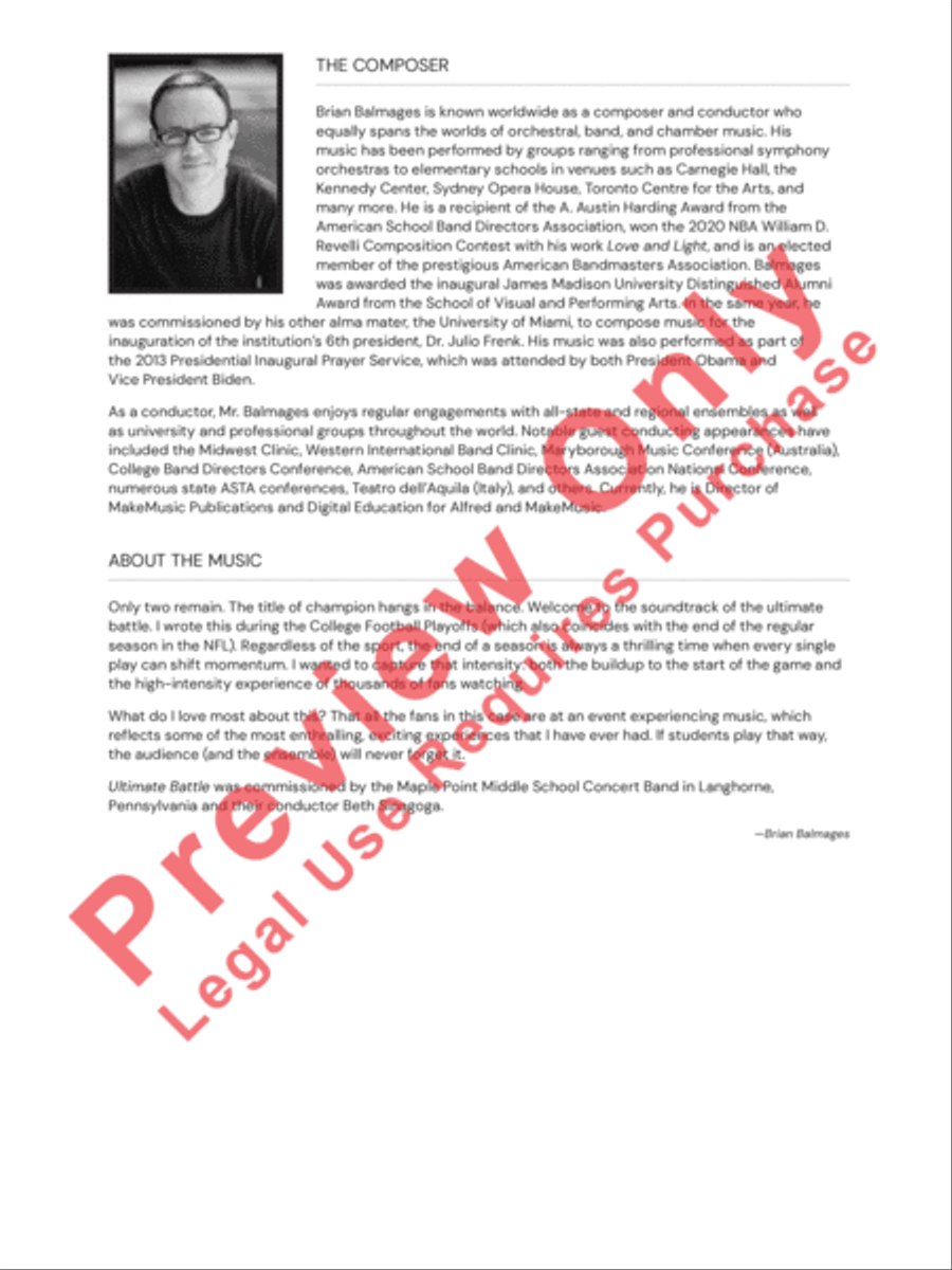 Ultimate Battle Ultimate Battle Concert Band scores gallery preview page 3