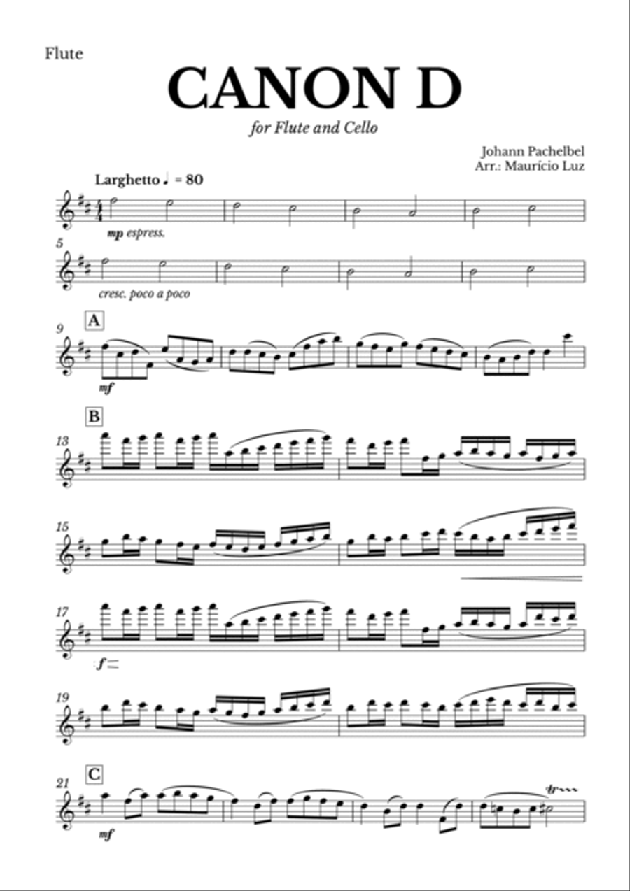 Canon in d flute cheap